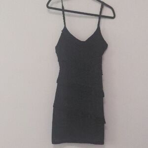 Pretty Garbage Black Spaghetti Strap Bodycon Mini Dress